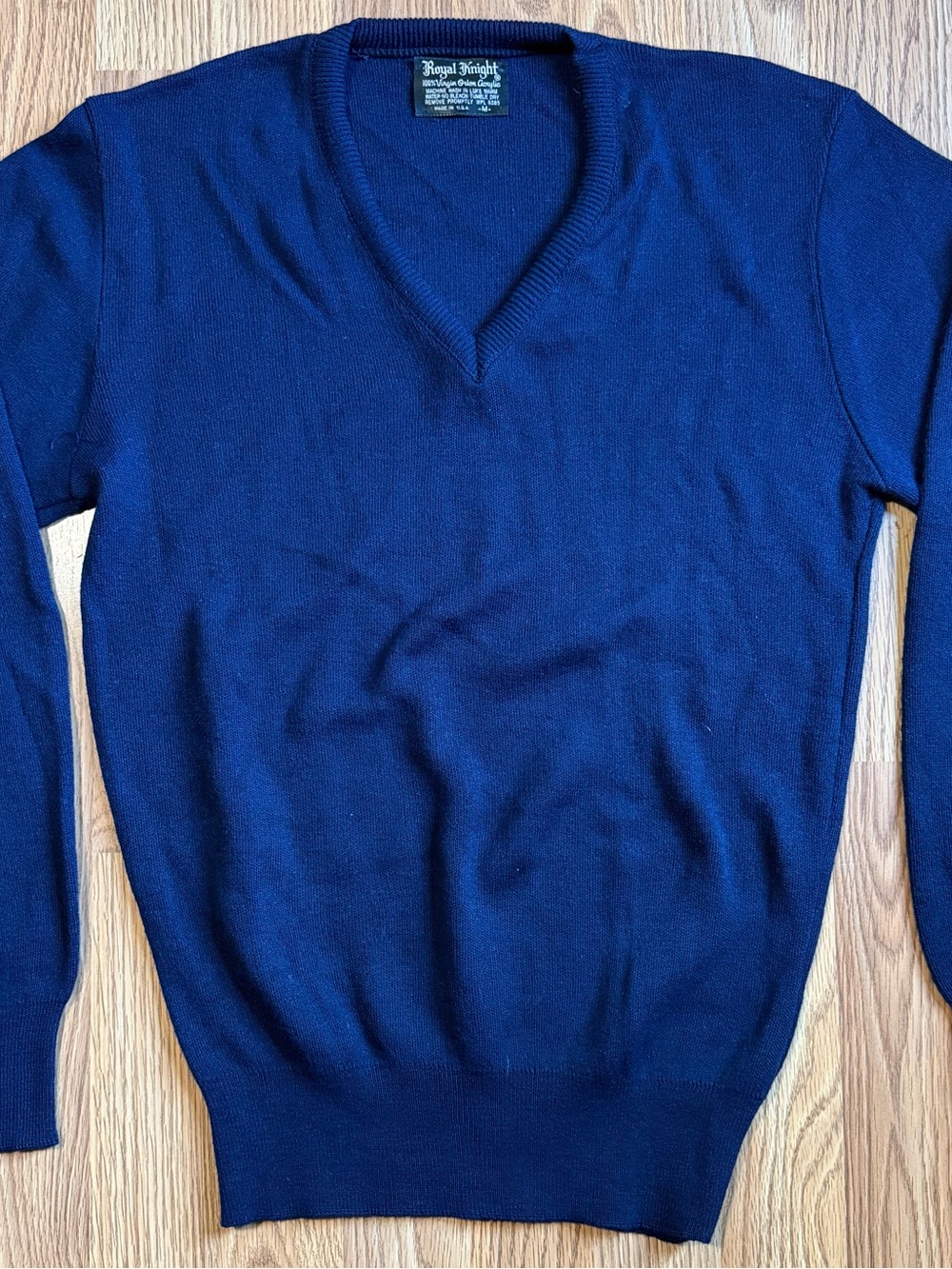 & Other Stories Deep Navy V-Neck Sweater